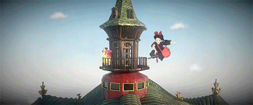 3D GIF-анимация герои аниме Ghibli.